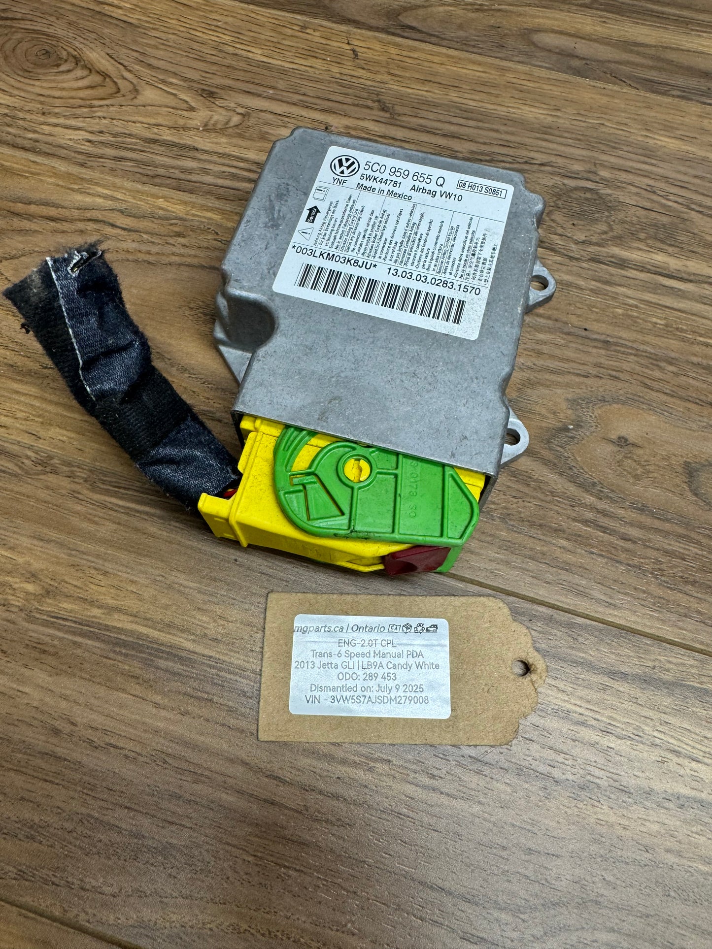 MK6 2013 Jetta GLI Air Bag Control Module 5C0959655 Q